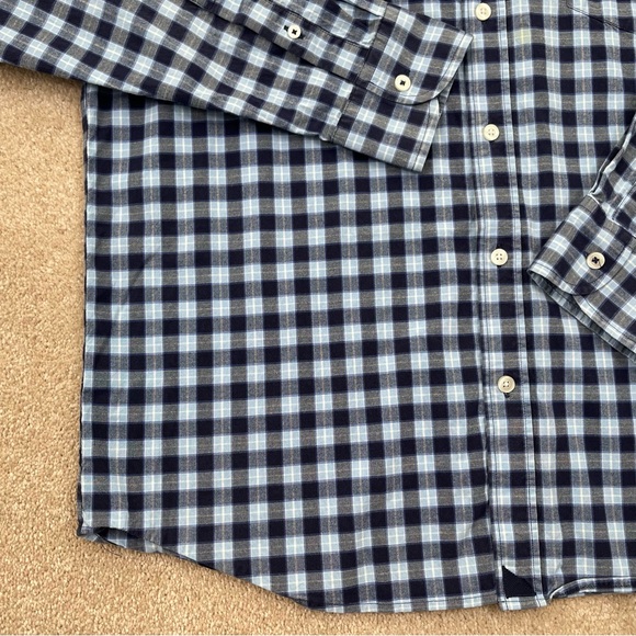 UNTUCKit Shirt Large Blue Check Button Up Cotton Business Casual Preppy Men - Picture 6 of 13